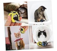 GRIRIW 10pcs Interactive Plush Cat Balls Kitten Chewing Teething Balls for Indoor Cats Stress Relief Exercise and and Yellow