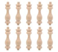 GRIRIW 10pcs Khaki Solid Wood Decorative Baluster Columns for Gardens and Courtyards, Lightweight Roman Pillars Elegant Design to Protect Pedestrians
