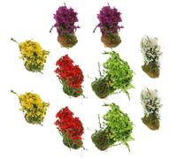 GRIRIW 10pcs Resin Miniature Shrubs Bushes with Realistic Appearance for Train Railway Model Trees and Architecture Trees, Easy to Clean Decorative Sand Table Micro Landscape Decoration