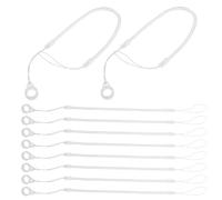 GRIRIW 10pcs Retractable Pen Lanyard with Transparent Silicone Ring Elastic Tether Cord for Stylus Tablet Pens and Writing Instruments Anti-lost for Office and School Use