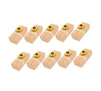 GRIRIW 10pcs Small Perfume Packing Boxes Kraft Paper Box Sunflower Pattern 8.7x5.5x2.8cm Delicate Paper Case for Lipstick Makeup Holiday Packaging