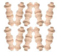 GRIRIW 10pcs Solid Wood Fence Parts for Gardens and Crafting, Lightweight Decorative Wooden Columns, DIY Wooden Roman Column Pillars for Staircase Balusters