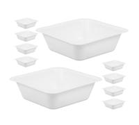 GRIRIW 10pcs Square Plastic Weighing Trays for Laboratory Use, Reusable Sample Plates for Chemistry, Easy to Clean Small Weighing Dishes Suitable for Lab and Science Experiments