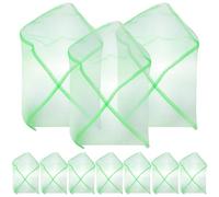 GRIRIW 10Pcs White Drawstring Crab Nets for Fishing, Thickened Portable Mesh Bags Large Capacity, Suitable for Garden Ponds, Crabs, Lobsters, and Freshwater Shellfish Storage