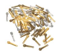 GRIRIW 120pcs Vintage Microphone Pendant Charms Set Antique Silver, Copper Gold Alloy Music Theme DIY Jewelry Findings for Bracelet, Necklace, Scrapbooking Keychain Accessories