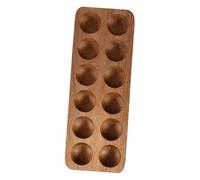 GRIRIW 12holes Acacia Wood Egg Tray for Kitchen Storage Countertop Display Egg Holder Storage Wood Crate for Home Use