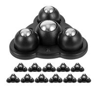 GRIRIW 12pcs Black Self Adhesive Universal Swivel Caster Wheels Furniture Rollers Set, Paste-type Mini Adhesive Furniture Movers for Home and Office Use