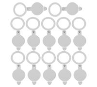 GRIRIW 12pcs Copper Peephole Cover Set for Apartment Door Viewer Privacy Protection, 16mm Inner Diameter Fixed Security Door Cover for Home Use, Silver Thin Split Back Plate