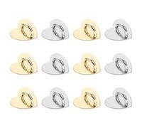 GRIRIW 12pcs Heart Shaped Phone Case Buckles Self-adhesive Alloy DIY Phone Cover Ornaments Lightweight Compact Design