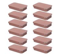GRIRIW 12pcs Iron Sliding Lid Boxes for Soap and Lip Balm Packaging, Rectangular Tinplate Containers with Sealing Capability, Elegant Mini Storage Cases for Travel and Organiser Use