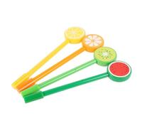 GRIRIW 12Pcs Multipurpose Gel Pens Cute Fruit-shaped Writing Tools for Students Smooth Comfortable Grip Signature Pens for Office and School Stationery
