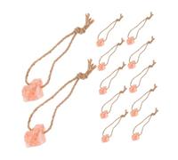 GRIRIW 12pcs Pink Natural Mineral Salt Lick Blocks for Horses Cattle Deer and Goats, 30-50g Each Hanging Rope, Livestock Chew Salt Bricks for Animal Nutrition