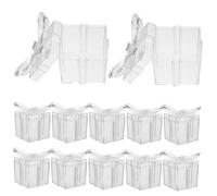 GRIRIW 12pcs Transparent Candy Boxes with Distinctive Bow Design Clear Favor Boxes for Weddings Birthdays and Special Events Durable Reusable Sweets Containers