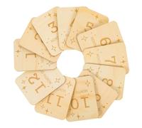 GRIRIW 12pcs Wooden Baby Growth Milestone Cards Photo Prop Signs with Deform Resistance, 100x78mm Size, for DIY Crafts to Track Infant Development