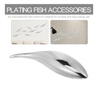 GRIRIW 12x2.95x0.59 Inch Wall Mounted Mirror Surface Fish Abstract Fish Accessories Hanging Decor Plastic Wall Sticker Plating Plastic Use Fashion Style Home DIY
