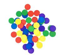 GRIRIW 150pcs Wooden Discs Educational Tool for Lightweight Wood Math Learning to Colour Cognition 5 Colours 25mm for Early Education and Counting Activities