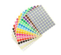 GRIRIW 16Pcs Round Colorful Label Stickers Assorted Dot Adhesive Decals for Scrapbooking Wrapping Halloween Decorations Crafts and Organizing Easy to Remove Without Residue