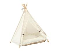 GRIRIW 1pc Detachable Triangle Pet Cat Bed Comfortable Tent House Cotton Canvas Washable Portable Shelter for Cats Dogs Pets