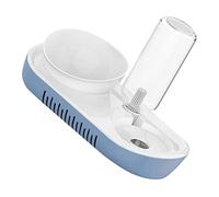 GRIRIW 1set Automatic Cat Water Bottle and Raised Feeding Bowl for Dogs and Cats Ergonomic Design for Comfort Capacity Smooth Prevents Neck Strain Pet Supplies Nordic