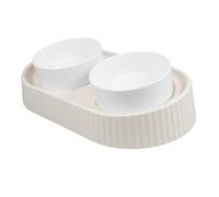 GRIRIW 1set Elevated Cat Bowl Food Water Dishes Tilted Design for Easy Access Stable Anti- Base for Home Decor Pet Feeding Roman Column Style