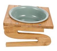 GRIRIW 1Set Elevated Ceramic Cat Bowl with Stand Spill Design for Easy Feeding for Cats and Kittens Convenient and Reusable Pet Bowl