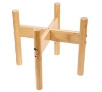 GRIRIW 1set Elevated Dog Food Stand Bamboo Pet Bowl Holder for Cats and Dogs Detachable Feeder Rack for Optimal Eating for Healthy Feeding