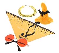 GRIRIW 1set Halloween Costume for Pets Skull Cat Hat Bandana Accessories for Dogs and Cats Cosplay Outfit for Parties and Photoshoots Lightweight Material