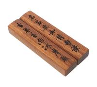 GRIRIW 2 Pcs Chinese Paperweights Wood Chinese Calligraphy Paperweight Solid Wood Modern Oriental Design Secure Paper Hold Portable Students Classroom Desk Decor
