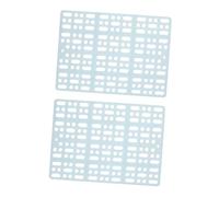 GRIRIW 2 Pcs Plastic Rabbit Foot Mat with 4 Fixed Tabs and Gridding Design for Puppy Cage and Guinea Pig, Comfortable and Long-lasting Use, Suitable for Bathroom and House, Blue Square