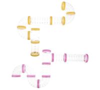 GRIRIW 2 Sets Transparent Hamster Tube Extension Kit Modular DIY Connection Tunnel for Small Pets Visible Play and Exploration Tubes Compatible with Hamster Mouse Rat and Guinea Pig Cages