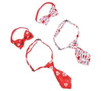 GRIRIW 2 Sets Valentine'S Day Patterned Pet Bow Ties, Decorative Festival Bow Tie Neckties for Cats and Dogs, Lovely Heart Design Pet Costume Accessories for Party and Celebration