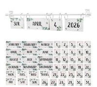 GRIRIW 2025 to 2028 Flip Calendar for Classroom Bulletin Board, School Supply Calendar with Robust Construction and Metal Rod, Easy to Install Decorative Piece for Teaching Time Concepts