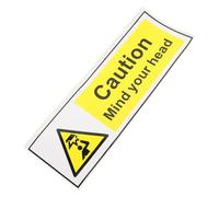 GRIRIW 20cmx6.6cm Watch Your Head Sticker Warning Sticker Self Adhesive Pvc Safety Sign Low Ceiling Caution Sign for Workplace