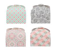 GRIRIW 20Pcs Handmade Paper Packaging Boxes for Aromatic Candle Soap Treats Baking Food Cases with Colorful Radiant Fan Paisley and Polka Dot Designs for Bakery Shop and Presentation