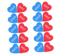 GRIRIW 20pcs Heart Shape Acrylic Hot and Cold Water Signs Self Adhesive Faucet Temperature Indicator Stickers for Bathroom Kitchen Water Temperature Labels for Hotels and Homes