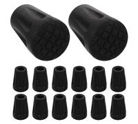 GRIRIW 20pcs Non-slip Walking Stick Tips with Rubber Ends Short Round Hiking Pole Caps for Stability Shock Absorption and Sound Reduction Dark Walking Aid Protector Pads for