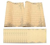 GRIRIW 20pcs Vintage Floral Wrapping Paper with Musical Note Pattern, Kraft Paper Bouquet Wraps for Flower Arrangement and Packaging