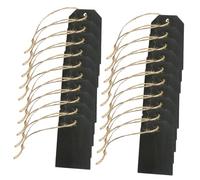 GRIRIW 20pcs Wooden Hanging Price Tags Writable Labels with Pre-Punched and Ropes Mini Chalkboard Style for Wedding Favors DIY Crafts Clothing Jewelry and Decoration