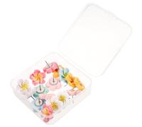 GRIRIW 21pcs Decorative Flower Thumbtacks Push Pins for Cork Board, Replaceable Plastic Pushpins, Multi-function Photo Wall Accessories for Office and Daily Use