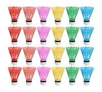 GRIRIW 24pcs Colorful Plastic Badminton Shuttlecocks for Lightweight Foam Head Shuttlecock Set Suitable for Indoor Outdoor Badminton Training and Family Play Random Color Random Color