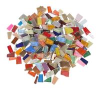 GRIRIW 250g DIY Mosaic Glass Pieces Mixed Colors Irregular Small Tiles for Crafts Home Decor Stained Glass Art Supplies Random Color