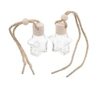 GRIRIW 2pcs 10ml Gold String Pentagram Hanging Car Aromatherapy Diffuser Bottles Refillable Empty Car Perfume Pendant for Interior Decoration and Valentine’s Day