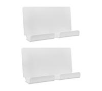 GRIRIW 2pcs Acrylic Mobile Phone Stand Wall Mount with Flexible Viewing Angles and Handsfree Convenience, Adhesive Phone Holder for Keys and Ebook Readers at Study or Work Station