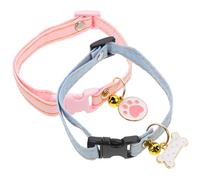 GRIRIW 2pcs Adjustable Breakaway Cat Collar with Pendant Safety Neck Collar for Cats Kittens for Daily Wear Parties and Photos Includes Stylish Designs