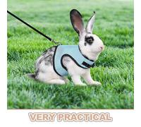 GRIRIW 2Pcs Adjustable Rabbit Harness Leash Set, Breathable Vest Style Small Pet Harness for Outdoor Walking and Exercise, Escape-Proof Bunny Lead with Chest Girth 20-32Cm, Suitable for