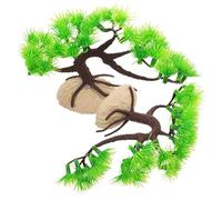 GRIRIW 2pcs Artificial Tree Ornament for Fish Tank Decoration Small Plastic Aquarium Tree Decor for Aquascaping Lightweight Natural Look Enhances Fish Happiness