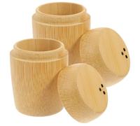 GRIRIW 2pcs Bamboo Toothpick Dispenser Set Egg-shaped Portable Toothpick Holders with Lid Easy Access Minimalist and Elegant Design for Restaurant and Front Desk Use