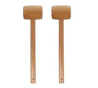 GRIRIW 2pcs Beechwood Crab Mallets Seafood Cracking Hammers Wooden Lobster Mallets for Shellfish Cracking Kitchen Tool for Home Cooking
