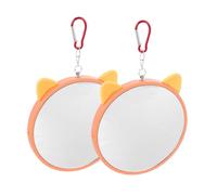 GRIRIW 2Pcs Bird Cage Hanging Mirrors Bright Color Parrot Durable Bite Resistant for Indoor Bird Play Enhance Your Pet Environment