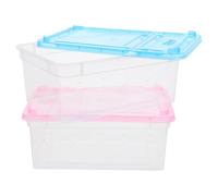 GRIRIW 2pcs Brooder Box for Silkworm and Tortoise Breeding, Household Reptile Box with Ventilation Vents and Good Viewing, Professional Reptile Cage Suitable for Outdoors Use, Plastic